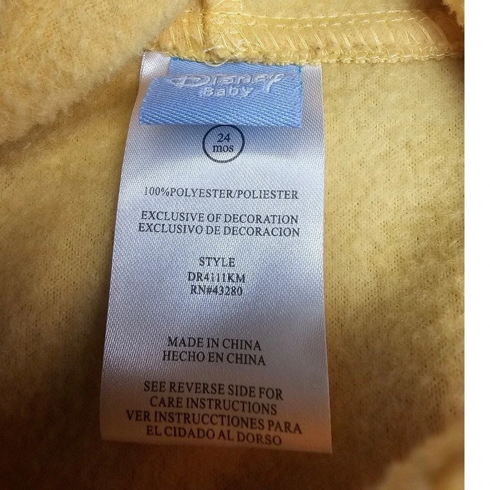 Disney Baby Winnie the Pooh Fleece Pajamas Sleepsuit Footie‎ Hooded  24 Months